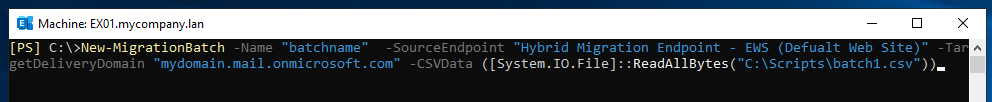  create the batch for migration